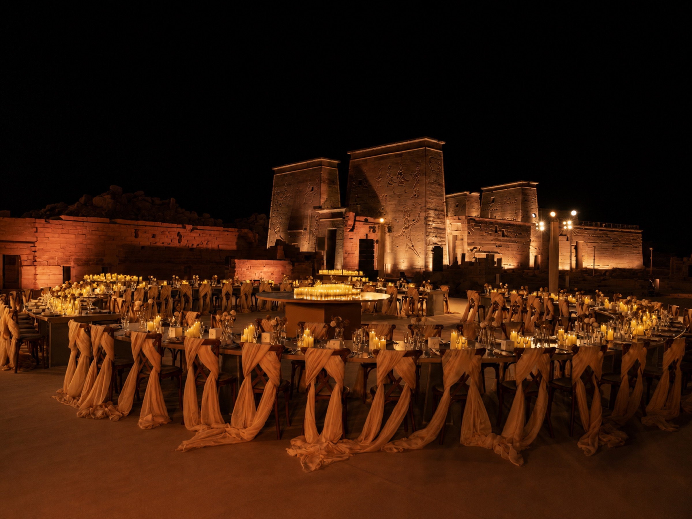 Candlelit dinner at Philae Temple, Aswan
